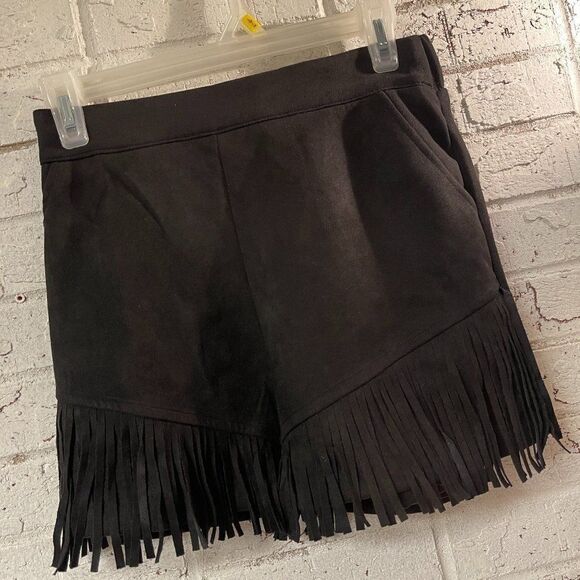 NWT Oddy Black Fringe Boho Skort Small - Picture 1 of 9